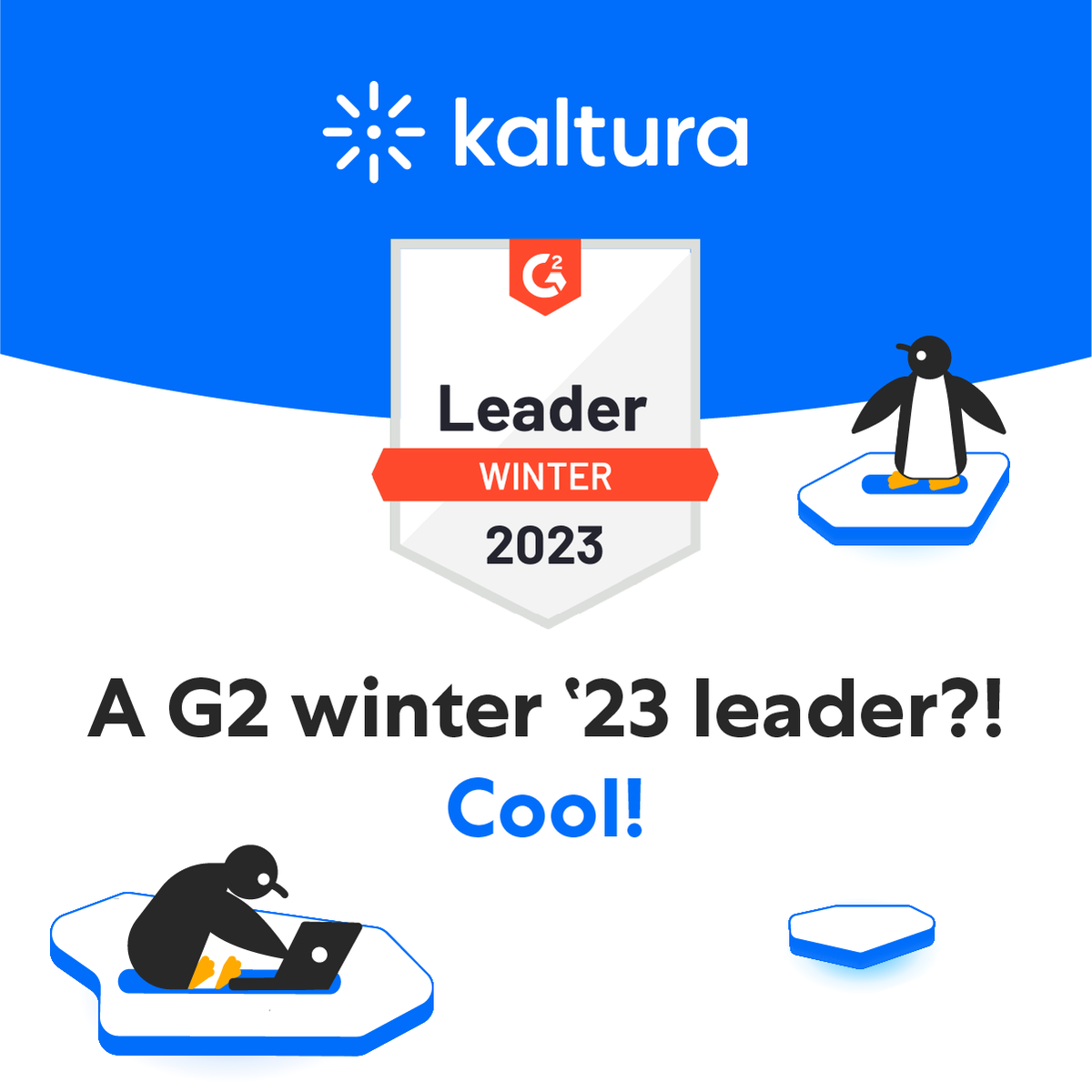 Kaltura's tweet photo. 🤩 We're so honored to have received the @G2dotcom  𝘞𝘪𝘯𝘵𝘦𝘳 '23 𝘓𝘦𝘢𝘥𝘦𝘳 𝘣𝘢𝘥𝘨𝘦. This badge is given to companies based on positive customer reviews so truly, we have YOU to thank!
https://t.co/TyTiVbk4rh

#g2 #g2report #g2reviews #thankyou https://t.co/Oy3JAenNLB