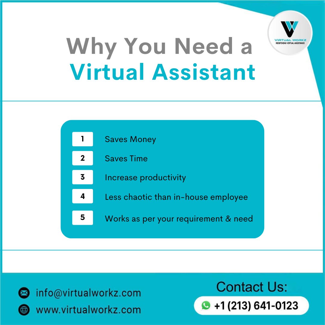virtual_workz's tweet image. Give your business the care it needs with experienced virtual assistants along with business privacy.

#virtualassistant #virtualassistance #virtualassistantservices #executiveassistants #virtualservices #va #smallbusiness #entrepreneur #business #businesssupport #adminsupport