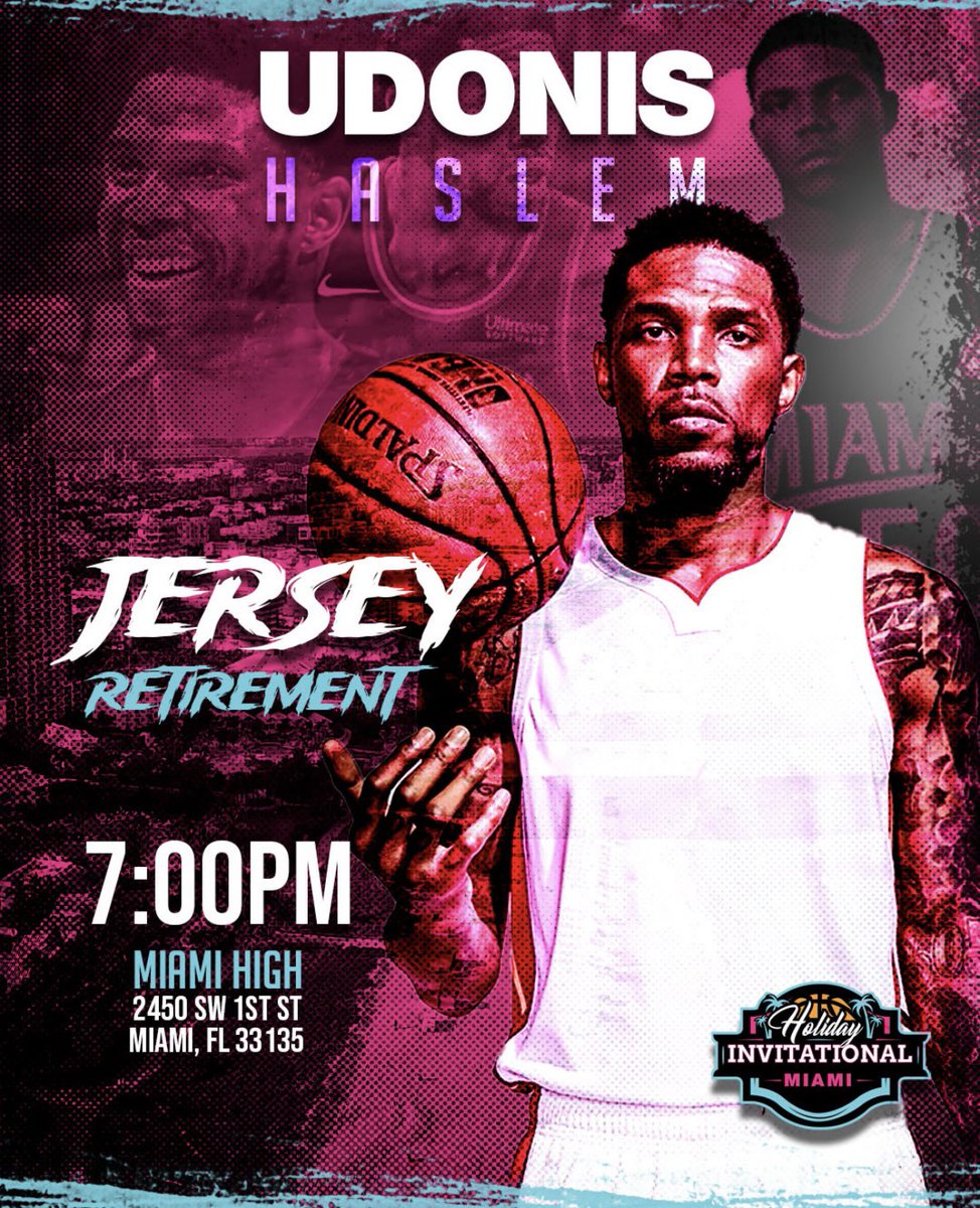 Going to be a privilege and and honor !!! Putting on an event along with <a href="/miamihighhoops/">mhs_boysbasketball</a> to retire <a href="/ThisIsUD/">Udonis Haslem</a> jersey tonight ! Get your tickets at destinationhoops.com