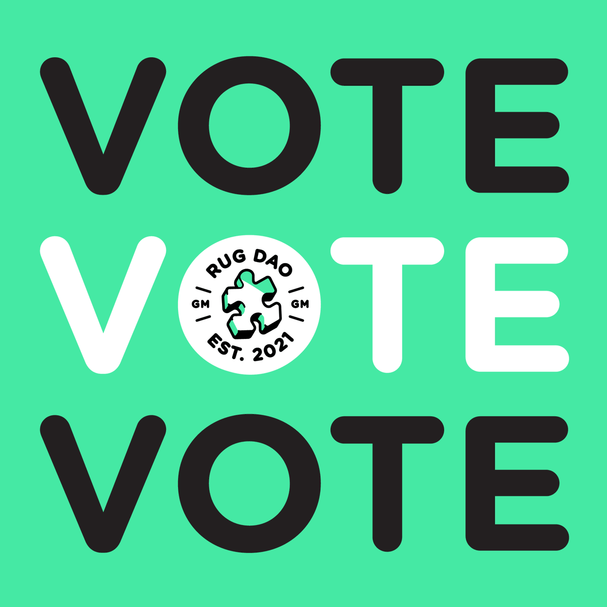 RugRadio's tweet photo. FINAL DAY TO VOTE! Votes due today by 8:30pm EST.

We need to pass this proposal to amend our voting framework. Let's get out the vote!

https://t.co/ltnWIiV0ov https://t.co/PWVut9ncap