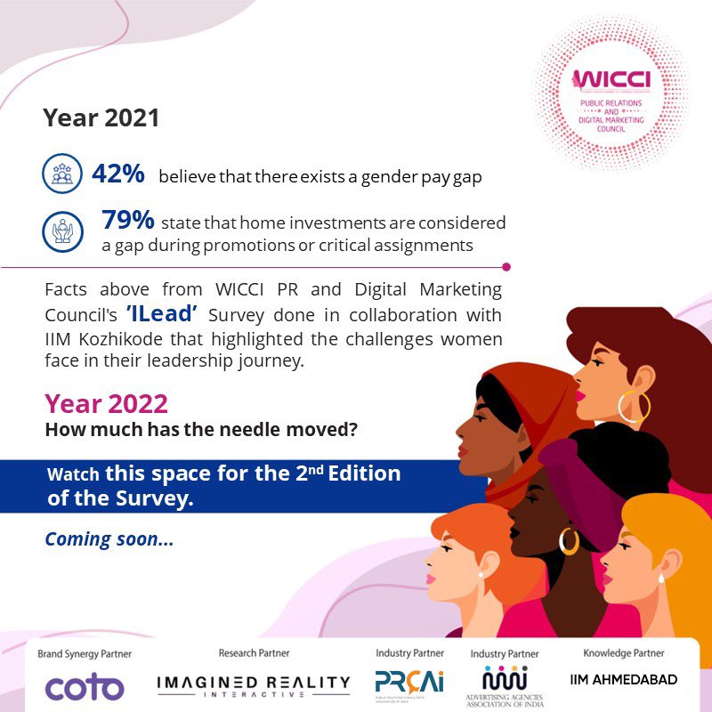 WICCIPRDigital's tweet photo. Back in 2021, the results of #ILEADsurvey pointed out that 42% people believe that there exists a gender pay gap.
Do you think the narrative has changed since? #genderpaygap #womenleaders #wicci #throwback2021 https://t.co/Hu8XhYyxLZ