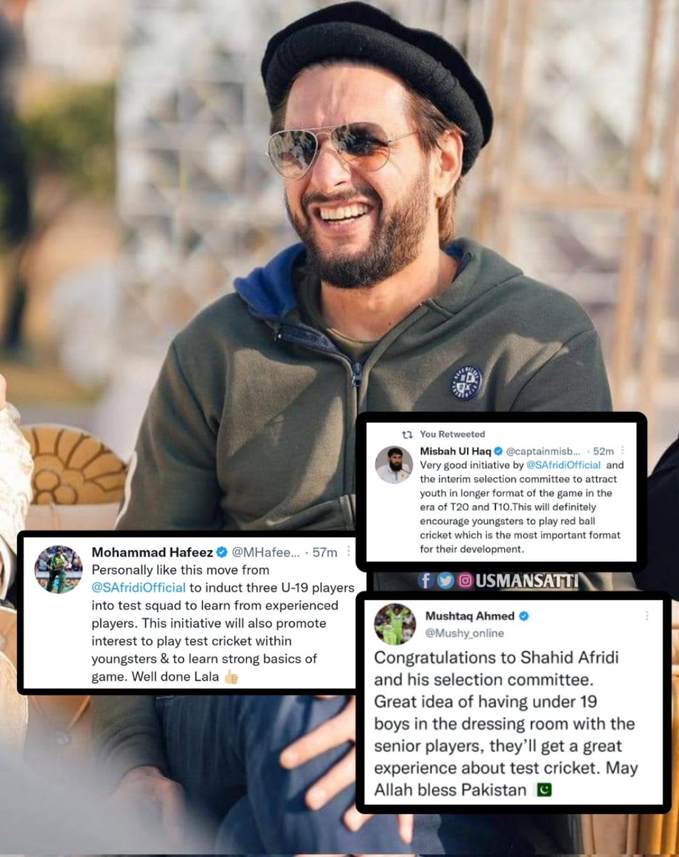 usmansatti476's tweet image. Newly appointed Cheif Selector of Pakistan National Team @SAfridiOfficial got all the praises from ex Pakistani cricketers, for his bold and quick decisions, well done Lala. #ShahidAfridi #CheifSelector