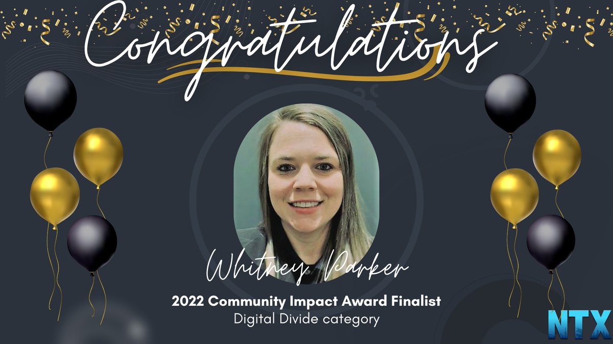 Huge congrats to our very own Whitney Parker for being awarded as a finalist of the 2022 Community Impact Award! Thank you, Whitney for all that you do in our community to close the gap on the digital divide! @WhitneyLParker @dbustamante1210 @SSanjuaneloS @LynetteMAguilar