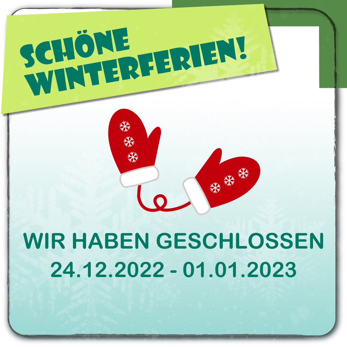 ❗️INFO❗️
equalizent hat wegen Weihnachtsferien vom 24.12.2022 bis 01.01.2023 geschlossen. Am 02. Jänner 2023 sind wieder für Euch da. 

Das equalizent Team wünscht euch Frohe Weihnachten 🎄 und freut sich auf ein Wiedersehen im Neuen Jahr! 🎆