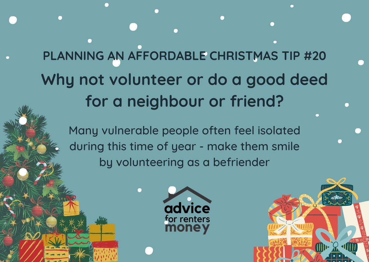 ❄️ Christmastime can be lonely for some. Why not reach out and offer to do something nice for a friend? #A4RMoney can help you stick to your #budget for a fun yet #affordable #Christmas - stay tuned for Day 21 of our #A4RBudgetAdventCalendar 🎄

#costoflivingcrisis #support #Xmas