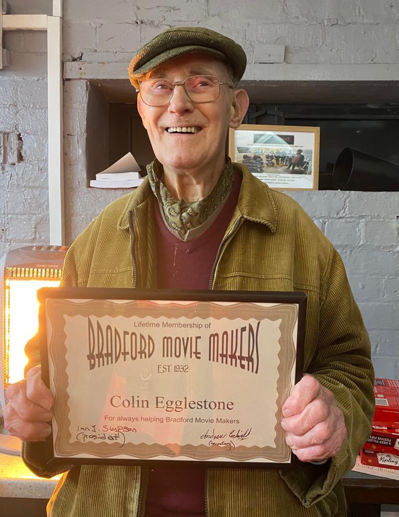 #abunchofamateurs superstar Colin receives his lifetime membership award. Earlier in the day he missed his health appointment after being mobbed for autographs and selfies after he was recognised in the local Spar supermarket. #superstar #moviestar #BBC
