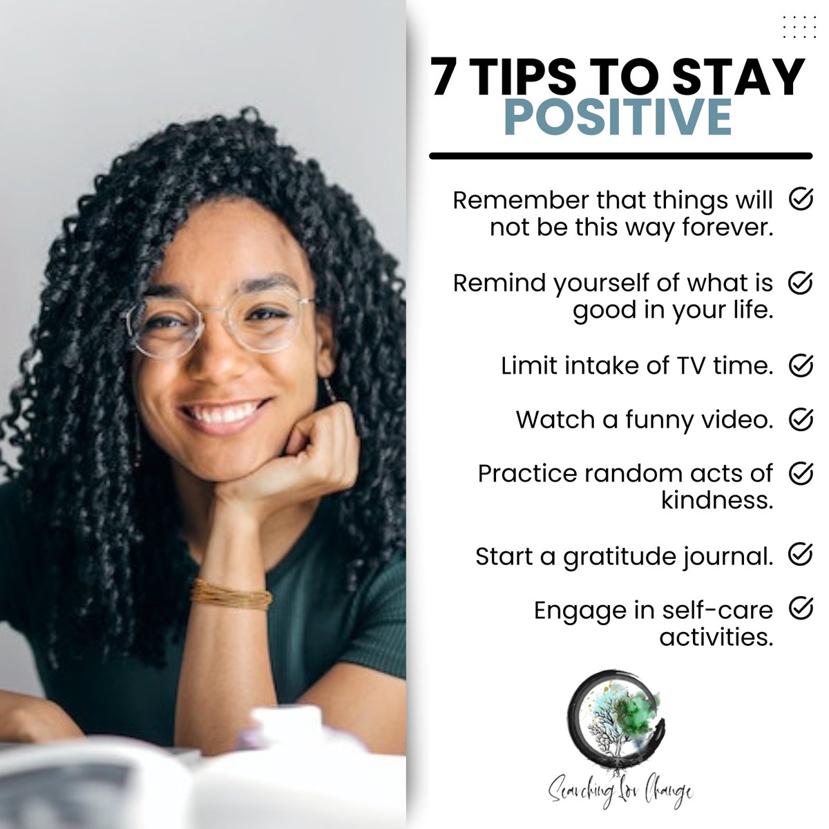 CSATinChicago's tweet image. In times of constant change and seasons of uncertainty, it is good to keep a positive outlook. Here are a few tips to stay positive and encouraged.
----
🌐 changesfc.com
.
#changesfc #searchingforchange