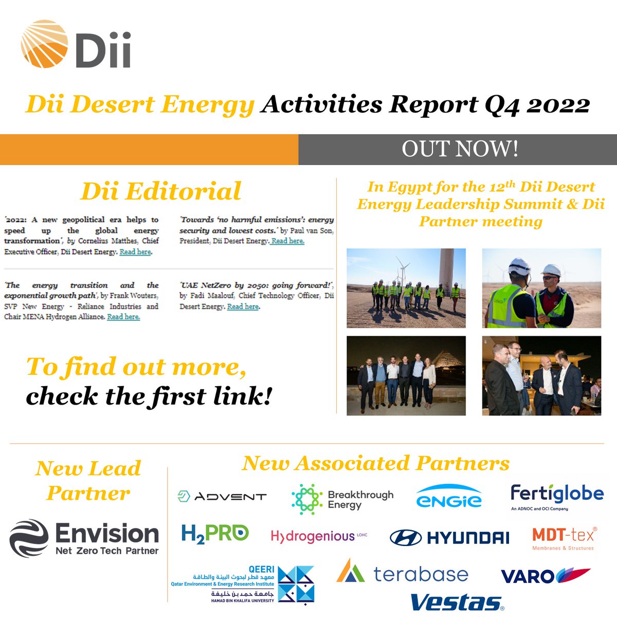 ⚡️ Out Now! ⚡️

 #DiiDesertEnergy / #Desertec 3.0 Activities Report Q4 2022: A new geopolitical era helps to speed up the global energy transformation

👇 To read the Newsletter: mailchi.mp/ce4d431b903c/2…