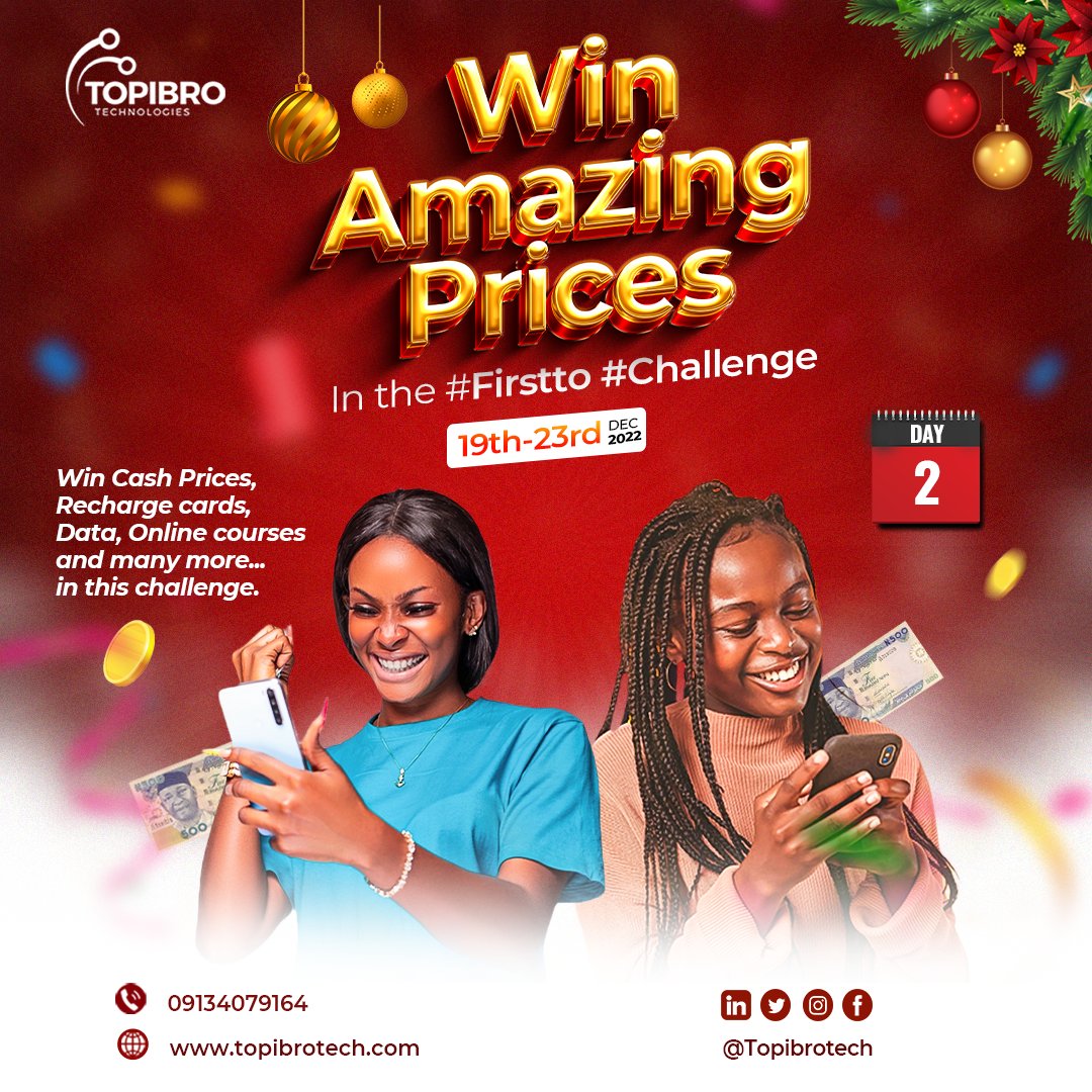topibrotech's tweet photo. 🎉 It's time for a GIVEAWAY! 🎉
🎉🎊Head over to our Instagram page and do what's needed to be eligible to WIN!
Here's our Instagram Post: https://t.co/eSm6PM6VdM

#Trending #codinglife #topibrotech #GiveawayAlert #challenge #BeTheFirst https://t.co/EWPBjpPVeo