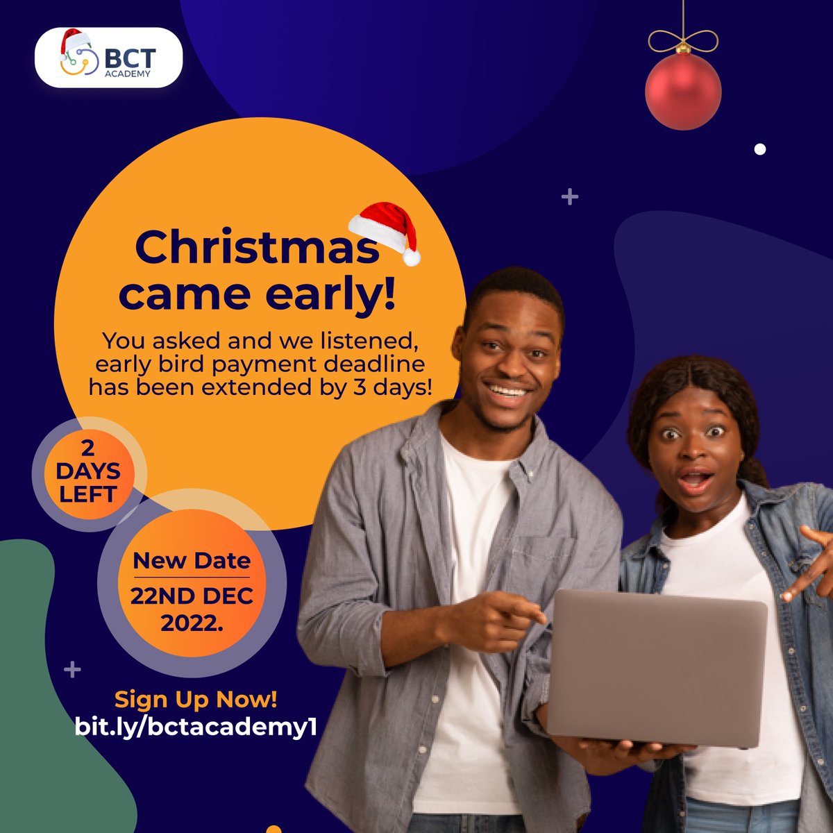 bct_academy's tweet photo. #techschoolinlagos #codingschoolinlagos #techdevelopment #ChristmasGiveaway https://t.co/5xJbHsuIkH