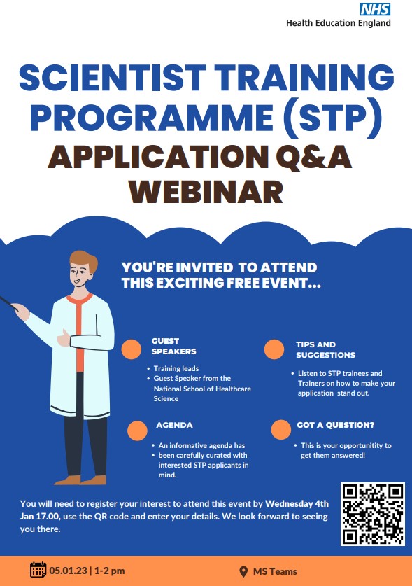 📢In association with <a href="/NSHCS/">National School of Healthcare Science</a> &amp; <a href="/NHSHEE_EoE/">NHSE Workforce, Training and Education – EoE</a> we have organised a STP application Q&amp;A webinar. Use the QR code or the link to register your details.
 <a href="/WeHCScientists/">NHS Healthcare Science</a> <a href="/KatrinaEO1/">Katrina Oates</a> <a href="/Namir_Sci/">Namir</a> 
Join us! ⤵️⤵️⤵️🙌

forms.office.com/r/pUx0V3F7fh