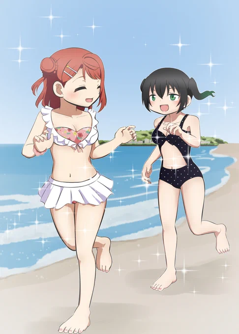 #くそ寒いので水着絵を貼る 
夏に想いを馳せる...
水着っていいなもっと描こかな 