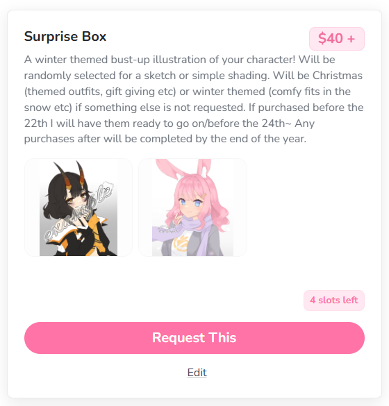 starfallwish's tweet photo. got a few rush slots open to help finish paying off some recent medical bills n stuff! RTs appreciated~ also jan/feb comm waitlist will be going up later today, and my DMs are open for any questions!✨
https://t.co/O74SGse9kH #artcommissions  #commissionsopen https://t.co/ZXRcglDolh