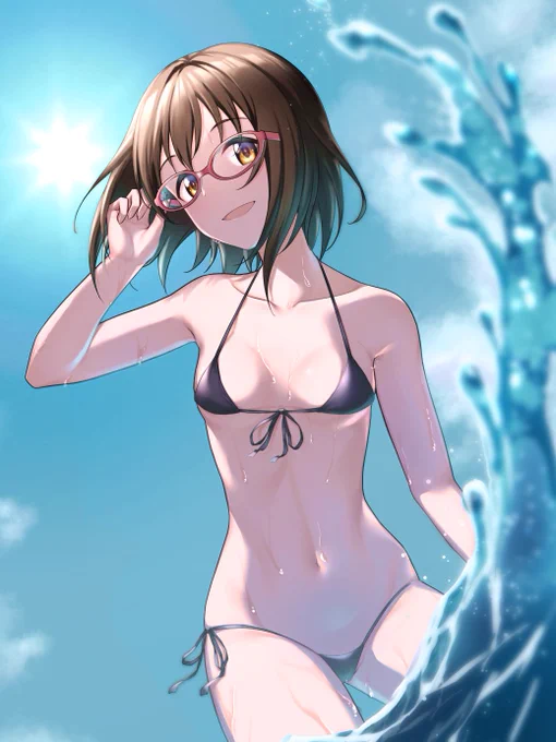 #くそ寒いので水着絵を貼る 水着はいつ描いても何度再掲してもいいってばっちゃが言ってた 