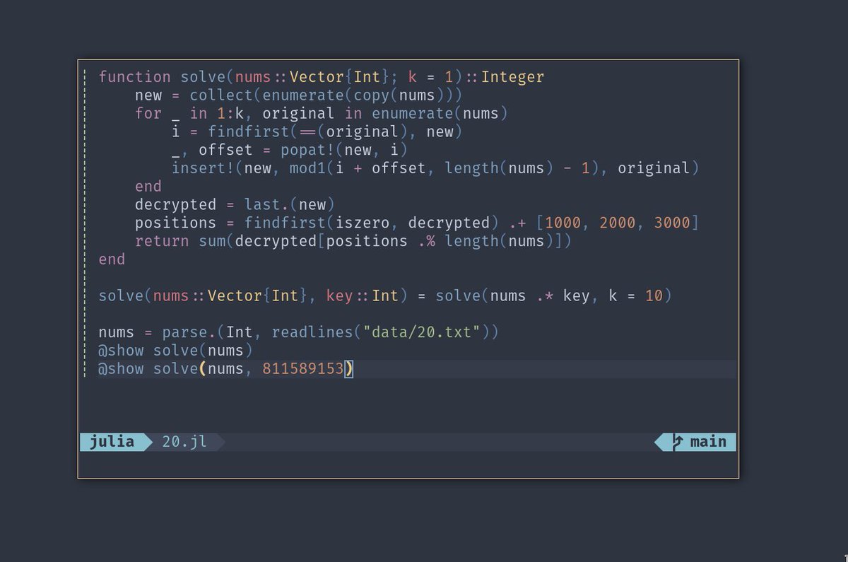 rawlexander's tweet image. AoC day 20: My brain just quits when there's off-by-1 errors. Unfortunately, adding -1 or +1 randomly works too often.
#AdventOfCode #AdventOfCode2022 #JuliaLang