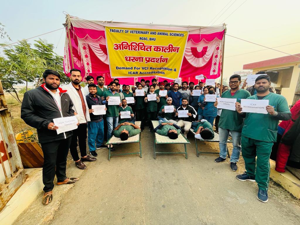 DAY 2 
Our seniors are on hunger strike from last 2 days but no response from BHU administration
#wewantjustice <a href="/rakesh22440/">Dr R K Shukla</a> 
<a href="/VCofficeBHU/">VC-BHU</a> 
<a href="/drsanjeevbalyan/">Dr. Sanjeev Balyan</a> 
<a href="/presidentVCI/">Dr. Umesh C Sharma</a> 
#BHUWantVCIRecognition
#BHUWantVCIRecognition