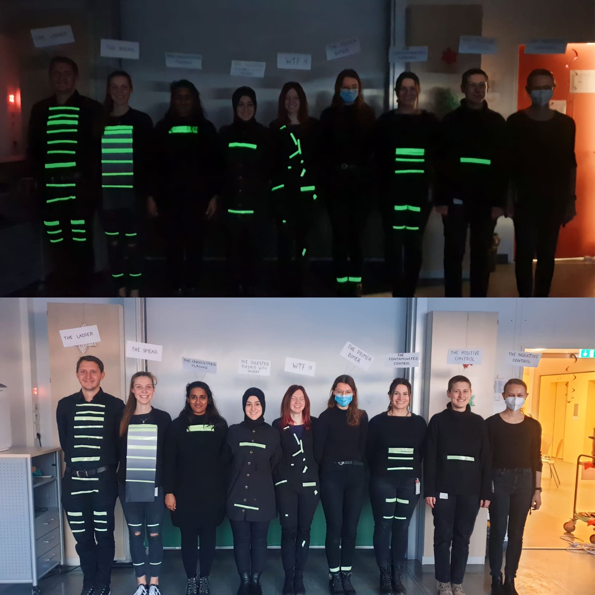 Great fun at the X-mas party yesterday  and our DNA-gel team costume won the prize! All credits to <a href="/Lau_cms/">Laura Camus</a> for the idea!