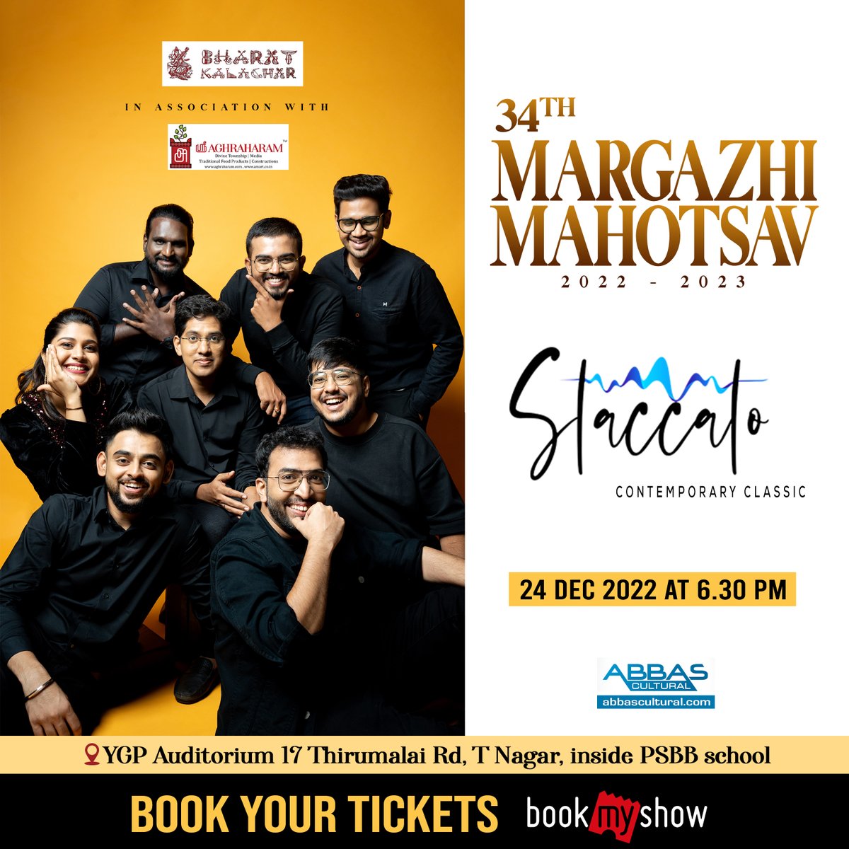 Hello peeps! The OG #StaccatoLive is back performing at #YGPauditorium on 24th December!

Link 🔗: in.bookmyshow.com/chennai/events…

DO NOT MISS!!!

#StaccatoLive #Margazhi2022  #margazhimahotsav #ygpauditorium #chennailivemusic #silvertree