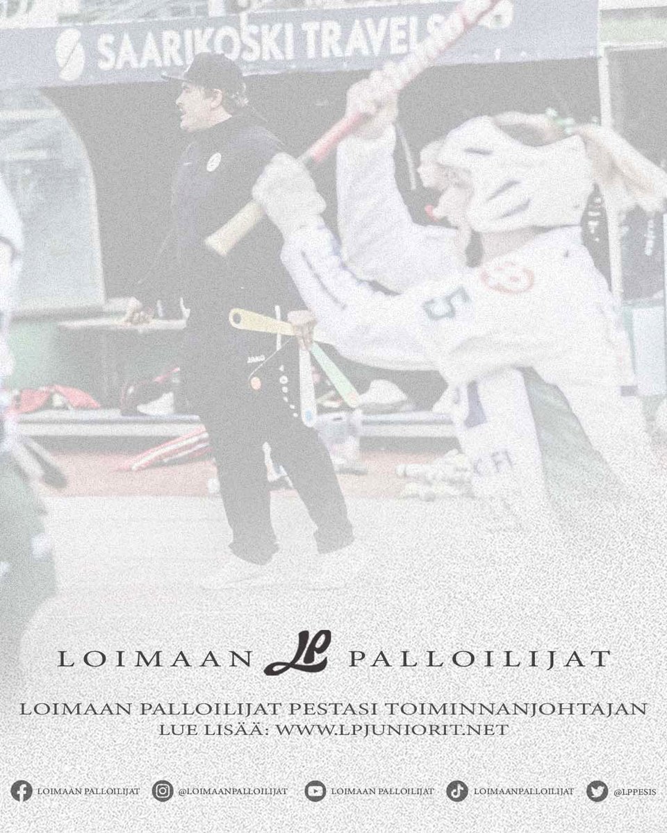 𝐋𝐏 𝐩𝐞𝐬𝐭𝐚𝐬𝐢 𝐭𝐨𝐢𝐦𝐢𝐧𝐧𝐚𝐧𝐣𝐨𝐡𝐭𝐚𝐣𝐚𝐧

Monille loimaalaisille pesiksestä tuttu kasvo, Jesse Jokinen, on Loimaan Palloilijoiden uusi toiminnanjohtaja. Jokisen pesti alkoi marraskuun puolivälissä.

📝 Lue lisää: lpjuniorit.net/ajankohtaista/…

#letsgouälpee
#pesis