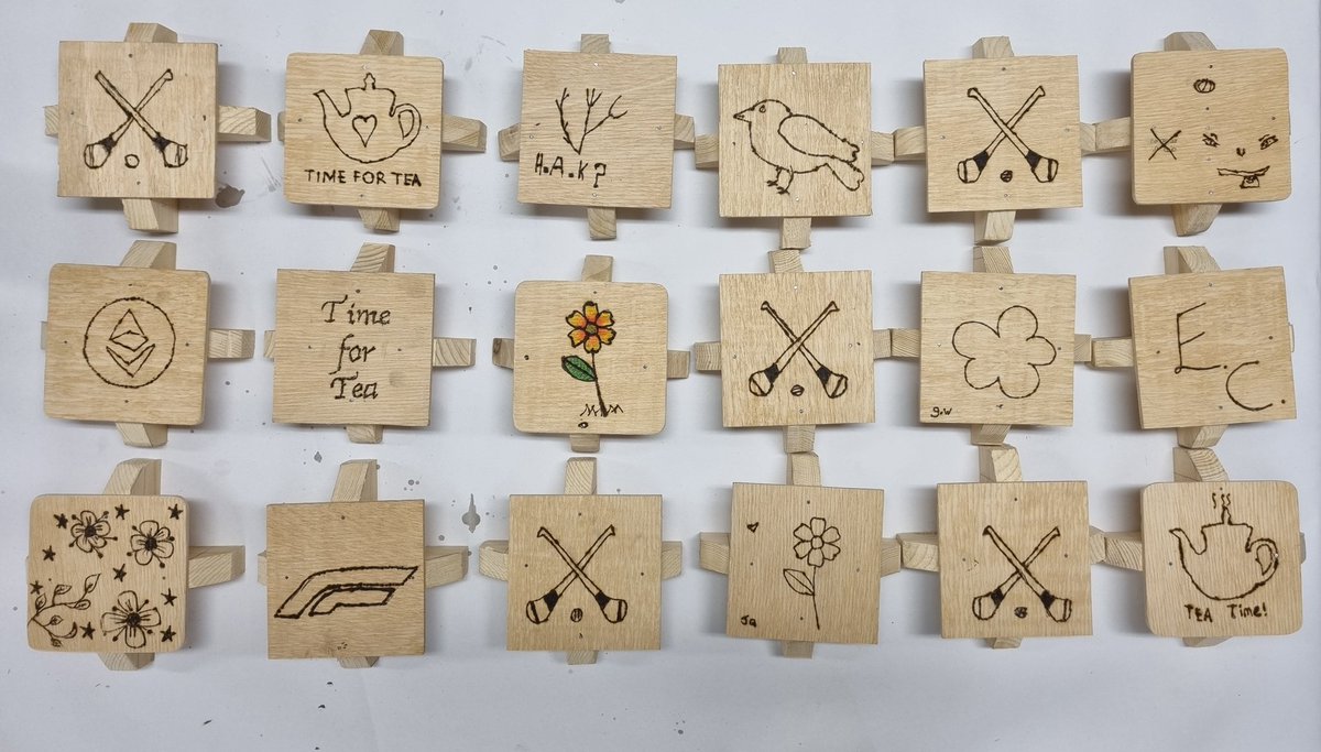 ColAbhainnRi's tweet photo. Well done to all the 1st years, who have completed their Wood Technology taster. They got to bring home their Hot Pot Stands, where they showed many skills including some creative pyrography work. #JCT4 #T4 #WoodTechnology #Ceist #ERST https://t.co/7PRkfvr7be