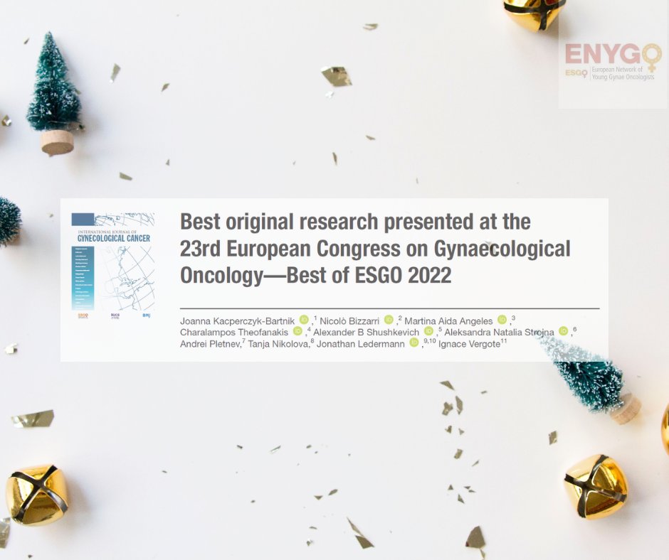 ENYGO prepared a special present for you. In this recent article we are covering the best orginal research presented for the first time during <a href="/ESGO_society/">ESGO</a> 2022 Congress in Berlin. Enjoy! buff.ly/3FCbRy6