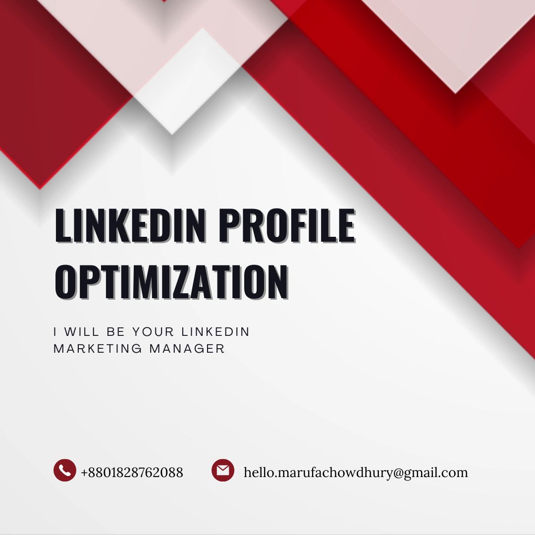 LinkedIn Profile Optimization:
lnkd.in/gbV_zp4B

#socialemediamarketing #linkedinprofile #profile #optimization #linkedin #fiverrseller #writing #resumewriting #linkedinoptimization