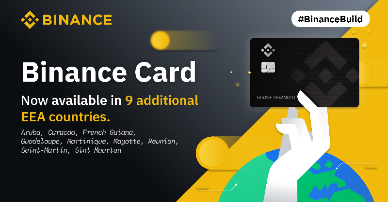 binance's tweet photo. #BinanceBuild update:

#Binance Card is now available in 9 new EEA countries! Secure yours and earn up to 8% BNB cash back every time you make an eligible purchase.

Apply now ⤵️