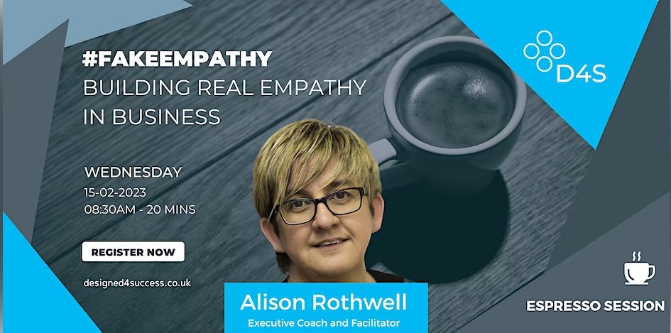 D4S_Ltd's tweet photo. Do you really feel that way? 

Or are you just faking it? 

These are the thoughts that can cross your mind when you hear platitudes from business #leaders about how they care. 

Join us this February for our #fakeempathy 20-minute Espresso session.

https://t.co/3hdje9NOTp https://t.co/YZfojJyJWM