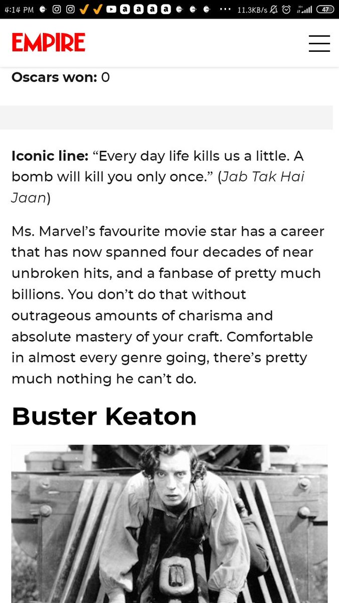 only indian actor to feature in empire’s list of 50 greatest actors of all time.

now biscuit gang will boycott empire's list 😂😂

#ShahRukhKhan
#Empire