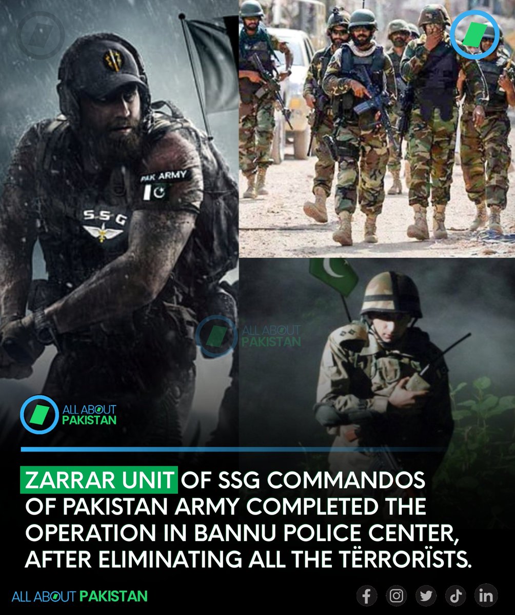 Aboutpakistan90's tweet photo. Zarrar SSG Have Done The Marvelous Job 🇵🇰

SSG Squad Has Completed It's Operation In Bannu, Killing The Militants And Rescuing The Detained Staff.

#AAPakistan #Pakistan #SSG #PakistanArmy #Bannu #Zarrar https://t.co/JnhH9KFB6P