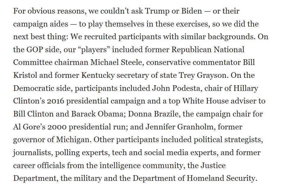Sometimes it helps to revisit pre-election period when anti-Trump forces bragged about how they planned to rig the election. This is from Rosa Brooks' Sept 2020 op-ed in WashPo. She led the Transition Integrity Project--I reposted my coverage of this group yesterday: