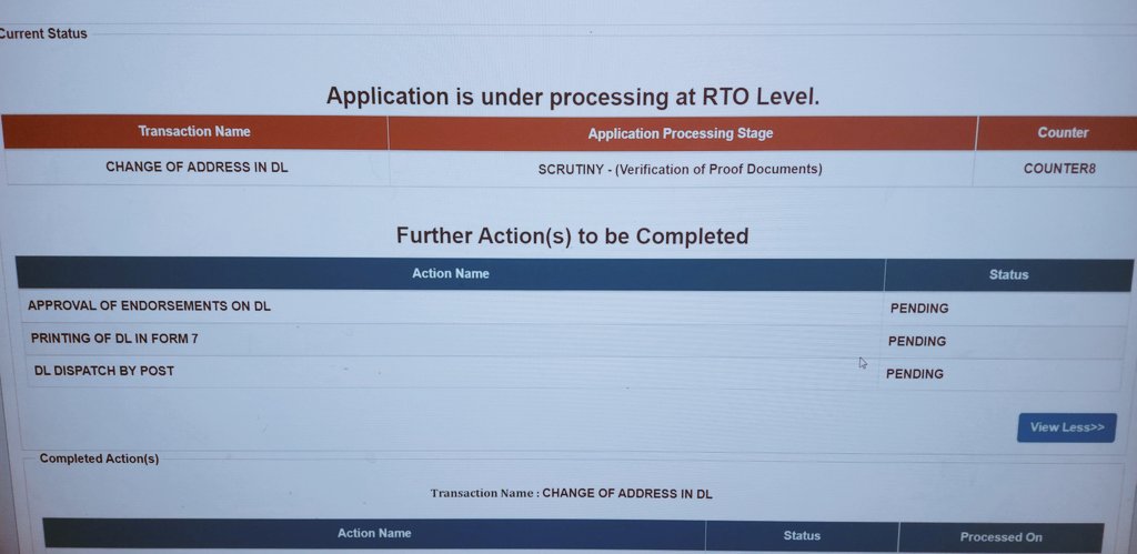 serenebrain's tweet photo. Applied online for address update in driving license last year . All formalities done by visiting office on 10.09.21 and original license submitted at RTO faridabad. Application is still under process at RTO level.#onlineservicesharyana
 @sdm_faridabad https://t.co/xLHugO7srw