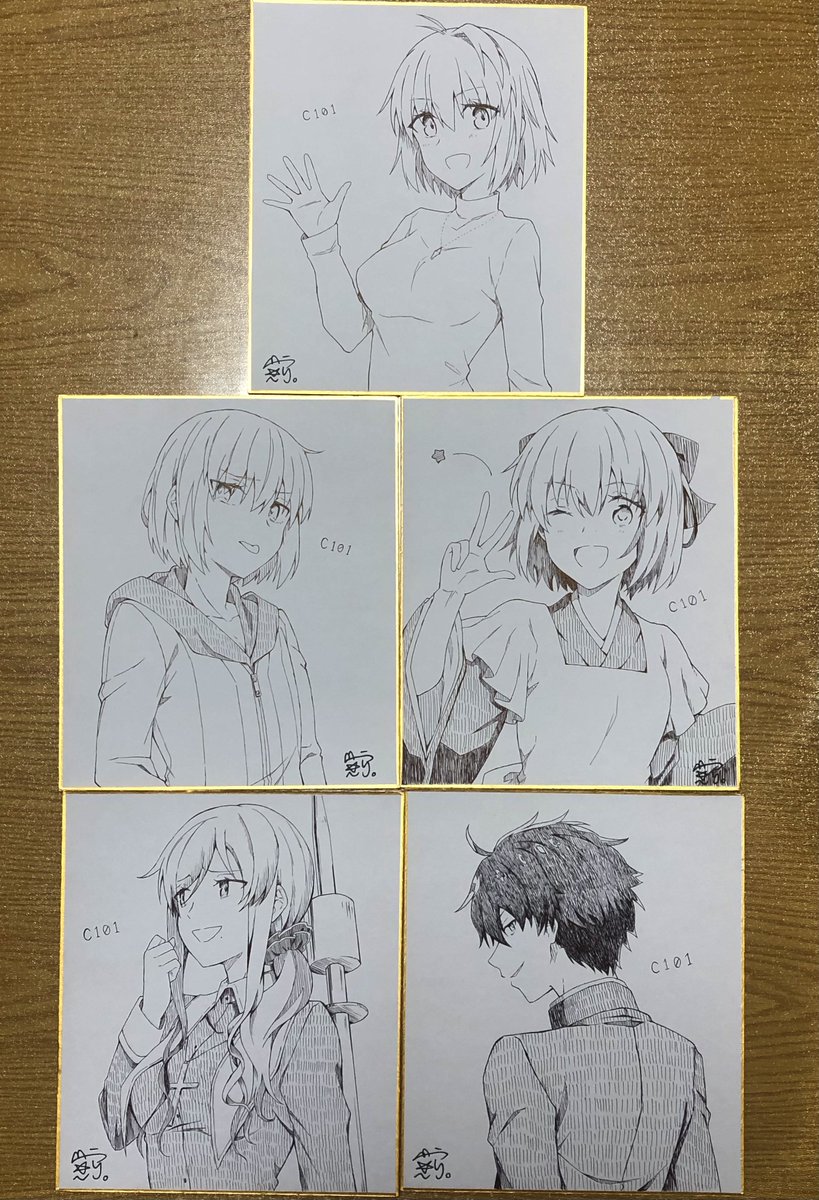コミケで飾る色紙できた…^ ^
ボールペン縛りしたから指が…🙄 