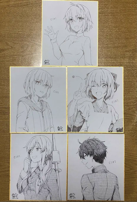 コミケで飾る色紙できた…^ ^
ボールペン縛りしたから指が…🙄 