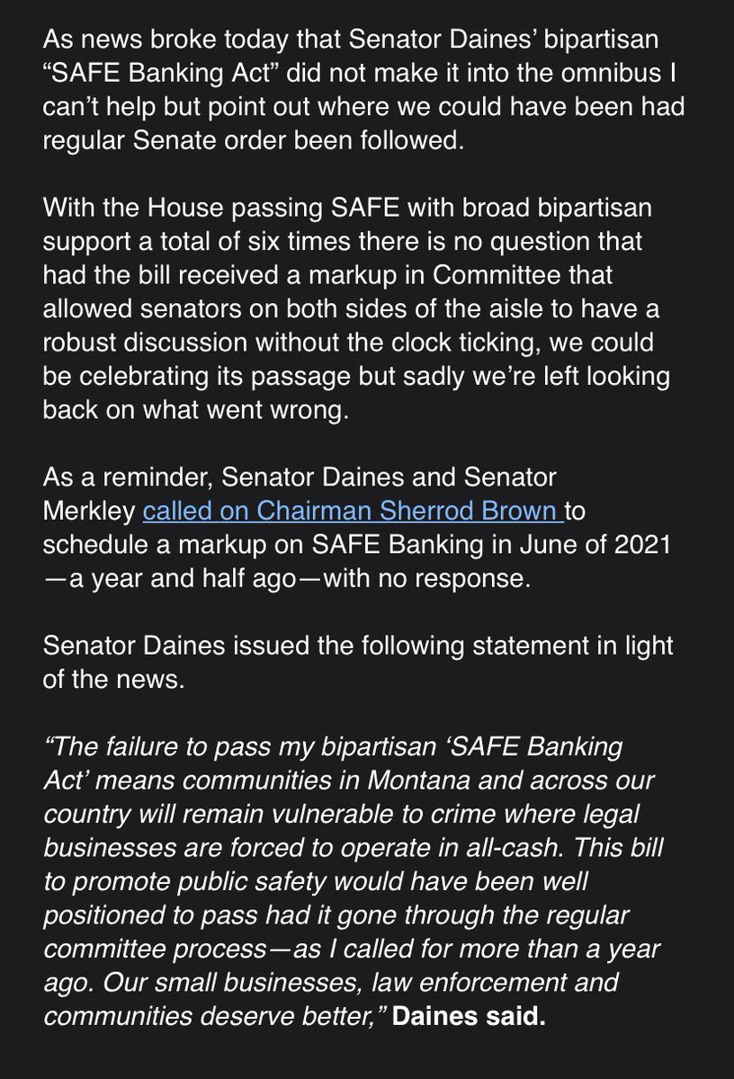 vedadi's tweet image. I want everyone to know that @SteveDaines dint even vote for legalization in MT and wanted this issue to pass for Public safety. He makes it clear that 18 months they were ignored when this should have been brought up for a vote by @SenSchumer now we have to get it done next year