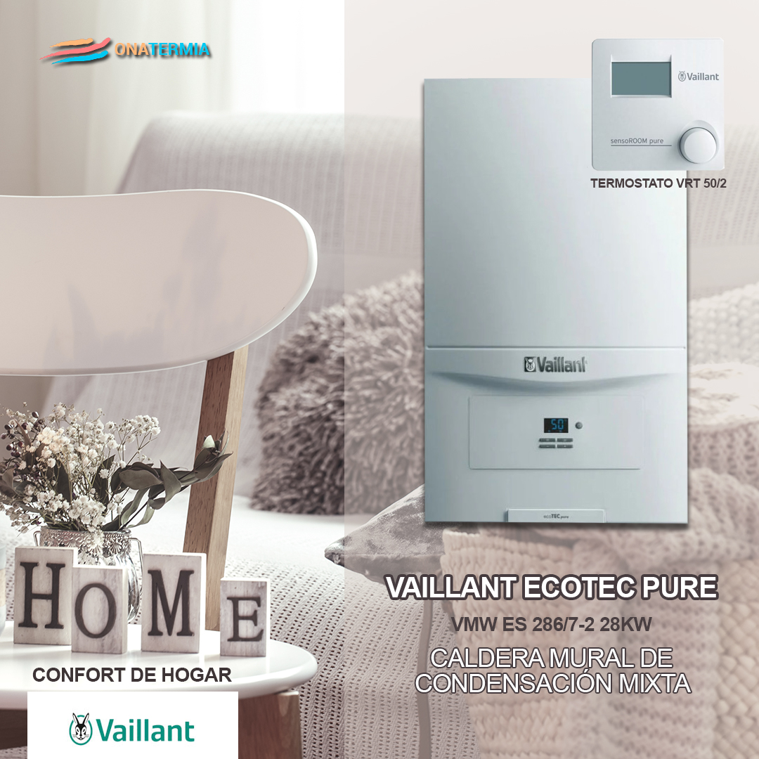 OnatermiaC's tweet photo. Caldera condesación Vaillant 28 kw EcoTEC Pure VMW 286/7-2 Mixta calefacción y A.C.S. de 28 KW de potencia con Display Digital con texto retroiluminado. Gran calidad al mejor precio y el mayor ahorro gracias a su bomba de alta Eficiencia. https://t.co/oPySigXeum
