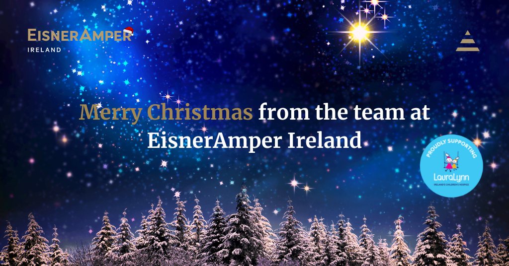 EisnerAmperIE's tweet photo. On behalf of the team here at EisnerAmper Ireland, we wish you and your families a very happy and healthy Christmas and New Year. In lieu of sending Christmas cards, we are proudly supporting @LauraLynnHouse for a third year running.

Merry Christmas and Happy New Year! https://t.co/UjK2cUUuVt