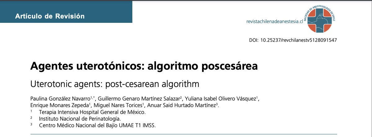 ¿Y ustedes qué opinan? 🤓🤓🤓🤓 cuál es el uterotónico que utilizan y en qué dosis y cuándo? revísalo en revistachilenadeanestesia.cl
Cuál es la opinión de ustedes de la carbetocina ¿Será más útil?