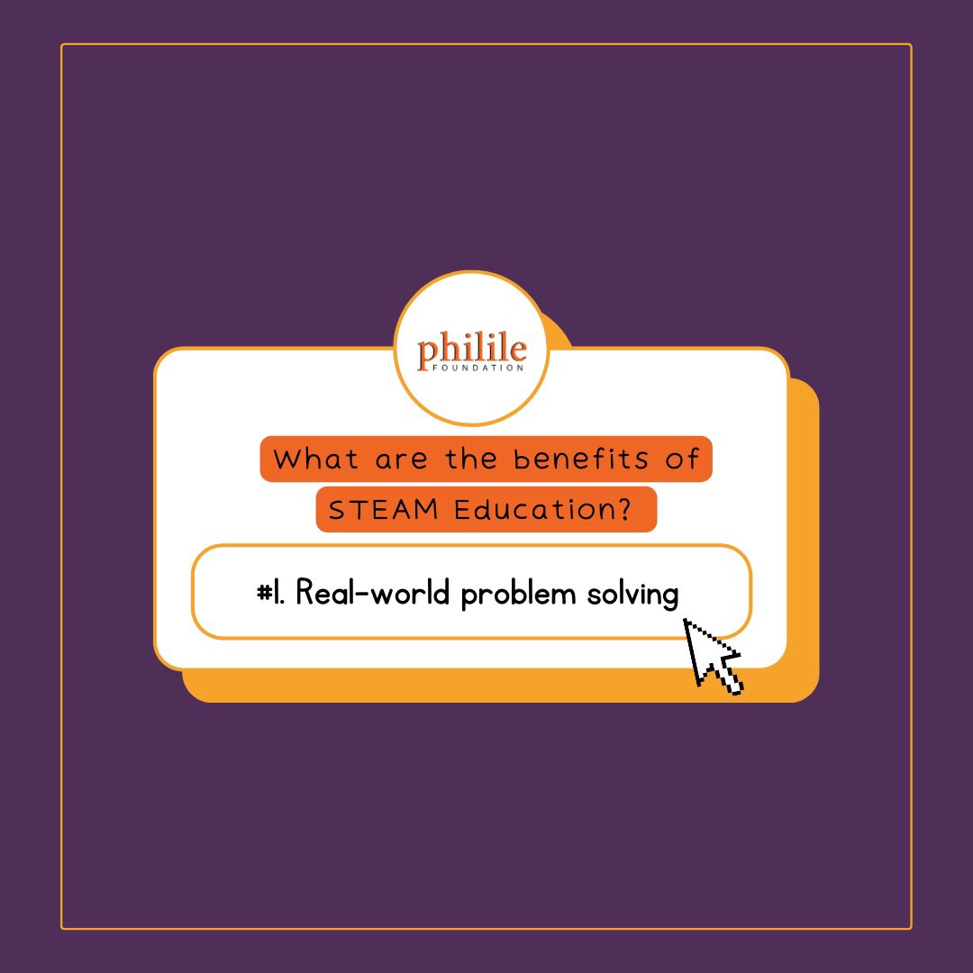 Philile's tweet image. STEAM education stimulates critical thinking and creativity and helps learners to put theory into action.

STEAM encourages learners to think about how they can use their knowledge and skills to have an impact on the communities around them. 

#STEAMeducation #makeadifference