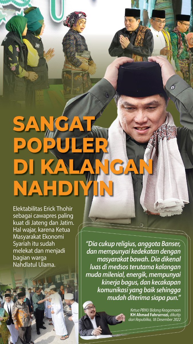 chaterine_lie27's tweet photo. Elektabilitas @erickthohir semakin kuat terutama di wilayah Jateng &amp; Jatim

Hal ini adlh wajar karena Erick Thohir memiliki kedekatan sekaligus bagian dari warga NU

#BangkitBersamaET https://t.co/G0OMNhhWfH