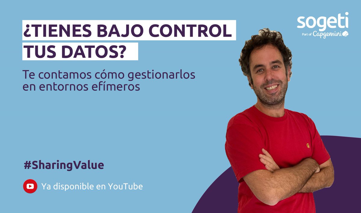 SogetiSpain's tweet image. 📹 Ya está disponible la última sesión del año de los #SharingValue de #SogetiSpain. En ella, ponemos en valor la importancia de disponer de #entornostemporales gestionados y creados bajo demanda por los propios usuarios. Ya puedes verlo en este enlace: bit.ly/3H4l4S4
