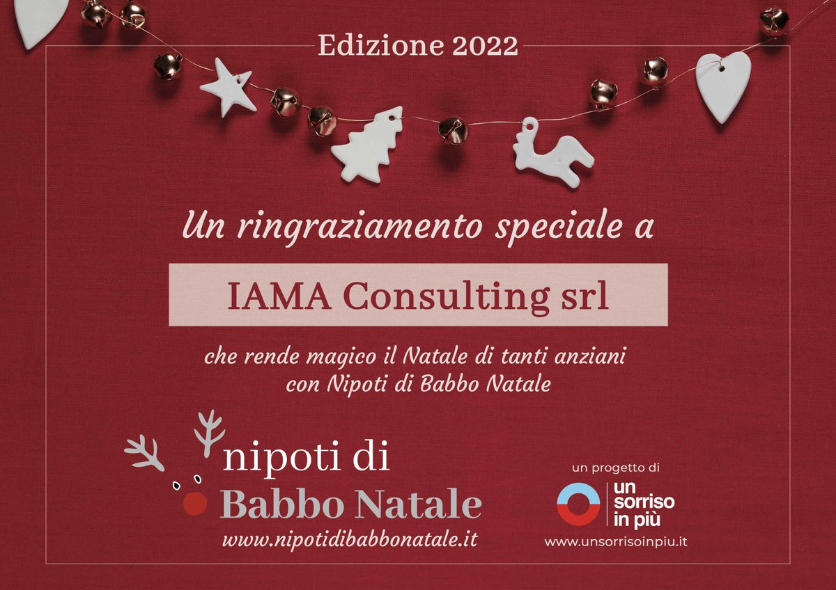 iama_it's tweet photo. Buon #Natale a tutti e in particolare ai #volontari della Onlus #UnSorrisoInPiù e agli #anziani da loro sostenuti con il progetto #NipotiDiBabboNatale. A loro va la nostra #donazionenatalizia. Sostienili anche tu scrivendo a progetti@unsorrisoinpiu.it https://t.co/CJv6oexjxl