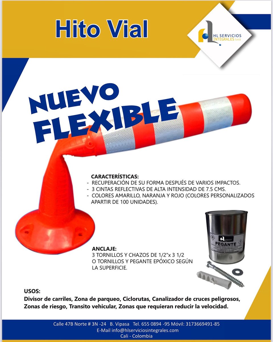 HlServic's tweet photo. Fabricamos, suministramos e instalamos hitos viales! #hlserviciosintegrales #comprometidosconlaseguridadvial #calidad #señalizacion #demarcacion #inteligenciavial #seguridadindustrial https://t.co/203okqveOR