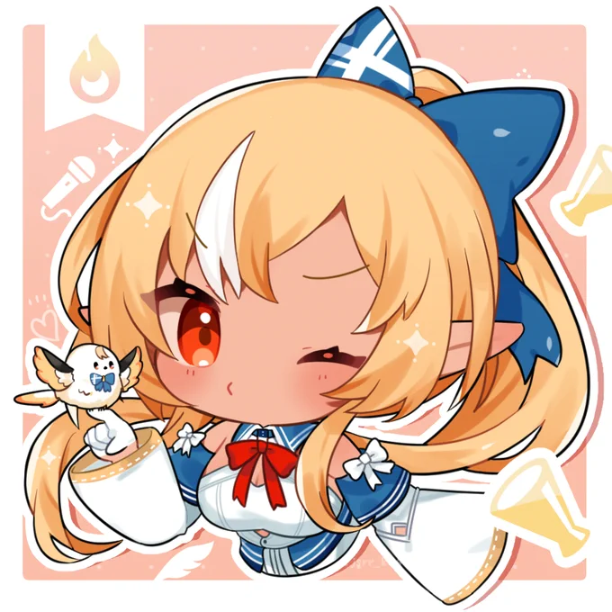 表情差分とおまけの透過素材ですフレ!フレ!エルフレ!元気もらえてDAISUKI #しらぬえ 