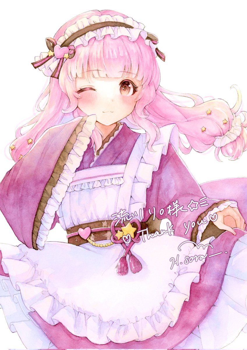 同人手描きイラスト【和風メイド椿/オリジナル】A4｜コミック