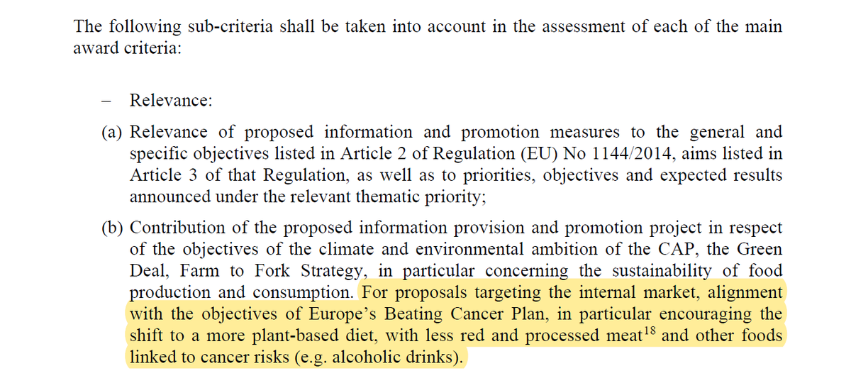 Perrin_Cam's tweet photo. What happened to criterion requiring alignment w/ #EUBeatingCancer for campaigns (funded by EU taxpayers' money) targeting the internal market in the 2023 work programme of #EUAgriPromo? It was present in 2022 WP, why was it removed @EUAgri?
#EUFarm2Fork
https://t.co/vDpZR1gDd1 https://t.co/yZVQJnGRap