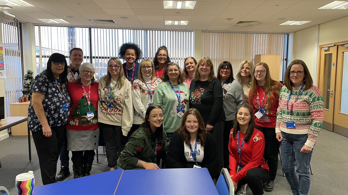 The Inclusion team are in full Christmas mode for Christmas jumper day in aid of Save the Children today ❄️🎄🎅 #teamheanor #savethechildren #christmasjumperday2022