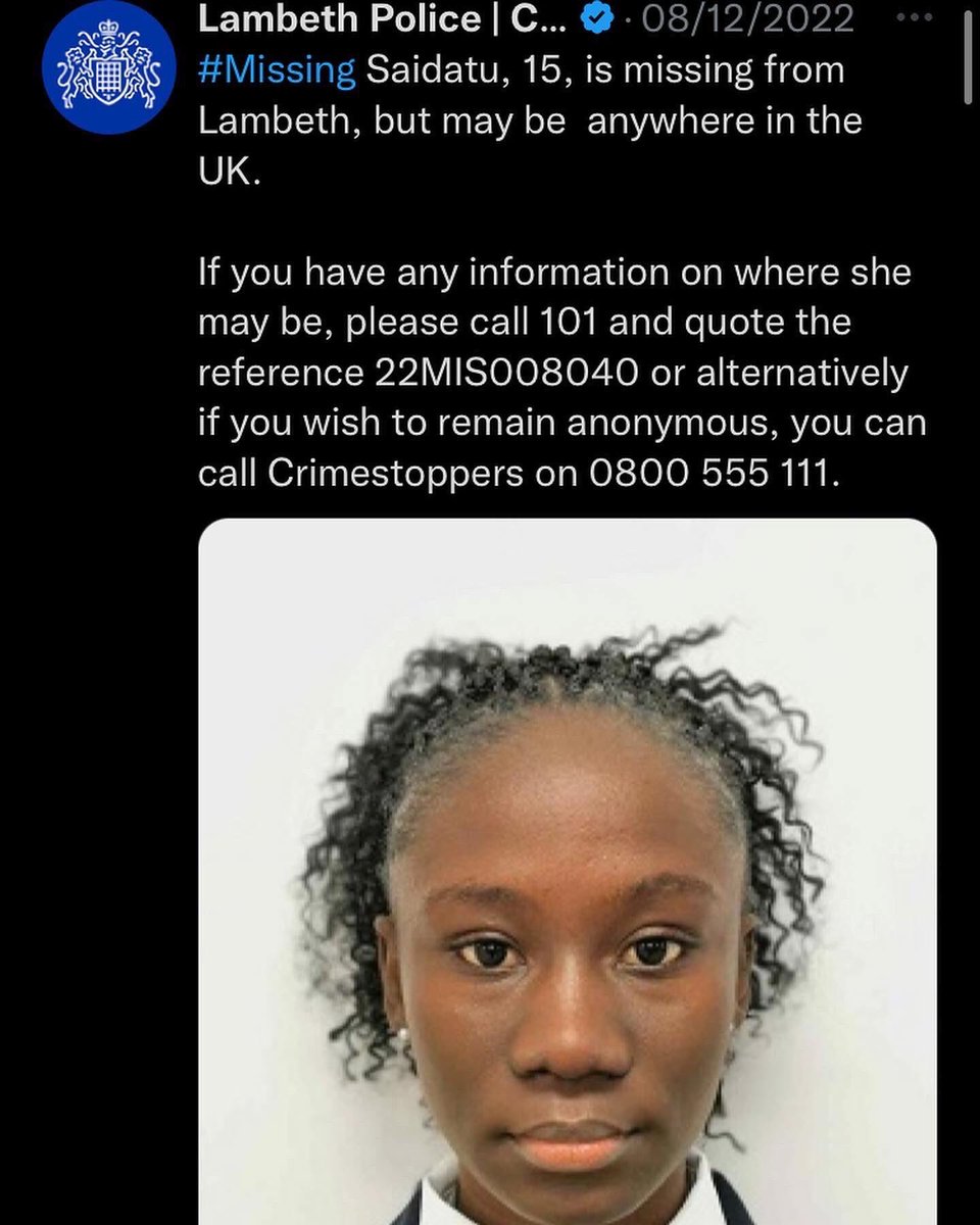 Two girls and two women have been missing for weeks. Please help find them by having a look at these images to see if you know any of them or might have seen them somewhere. One girl has been missing since November. @forblackwomenuk @dominiconorton @findmbp