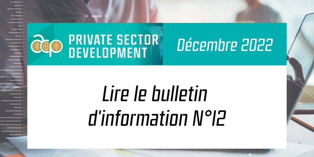 Nous sommes heureux de partager avec vous le 12è numéro de «Développement du Secteur Privé ACP », le bulletin d’information qui vise à faire le point sur les activités et la mise en œuvre des ressources Intra-ACP du FED dédiées au DSP dans les pays ACP.
👇🏽
bit.ly/3G3G8Y8