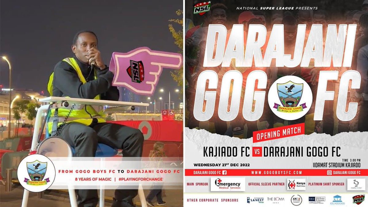 DrAhmedKalebi's tweet photo. 𝐍𝐚𝐭𝐢𝐨𝐧𝐚𝐥 𝐒𝐮𝐩𝐞𝐫 𝐋𝐞𝐚𝐠𝐮𝐞 (𝐍𝐒𝐋) 𝑻𝒉𝒊𝒔 𝑾𝒂𝒚 👉🏾 for our beloved DARAJANI GOGO FC from Darajani area in Kibra slums, established in 2014 as Gogo Boys FC playing #8YearsofMagic from lowest Sub-County League in 2015/2016 to Division One League in 2021/2022 ⚽️ https://t.co/wqkAQamZFe